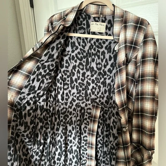 Free People Odessa Duster - Plaid/Cheetah - Picture 4 of 4